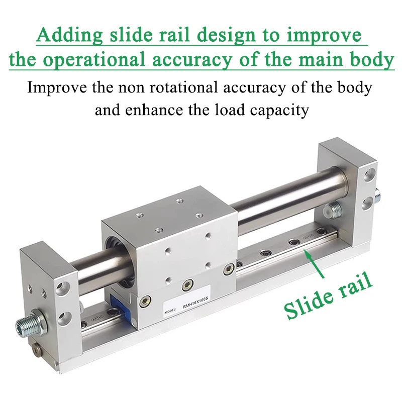 Тип направляющей RMH Магнитная муфта Бесштоковый пневматический цилиндр Длинный ход RMH10/16/20/25-50X100X200X250X300X500X600X800S