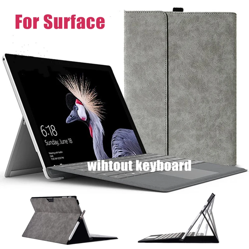 Keyboard Case for Microsoft Surface Pro 7 6 5 4 Pro 7 Plus 12.3 Inch PU Leather Tablet Stand Protective Cover for Surface Pro 9