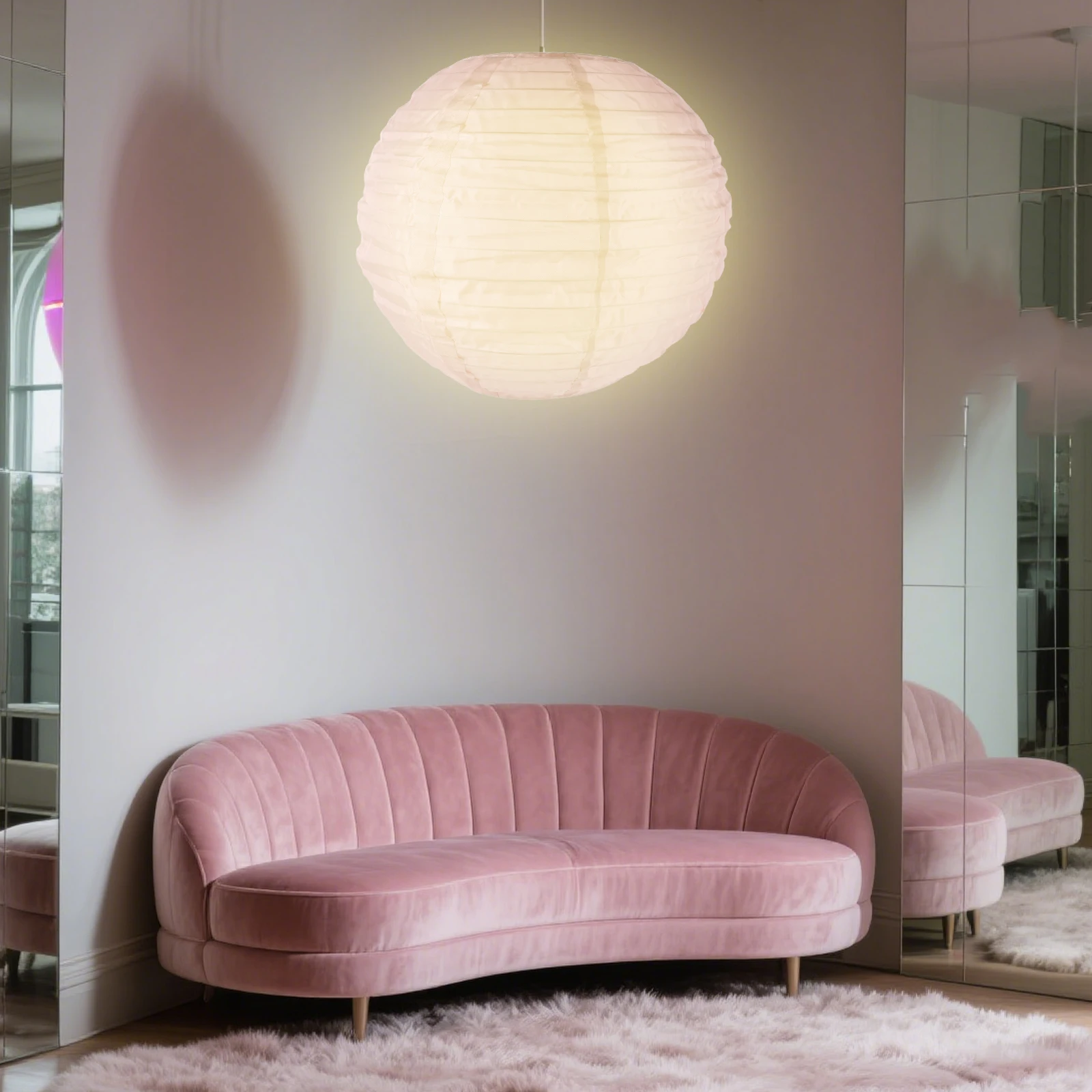 

Collapsible Lampshade Round Fabric Globe Pendant Shade for Ceiling Lights Asian Japanese Style Room Decor Holiday Wedding