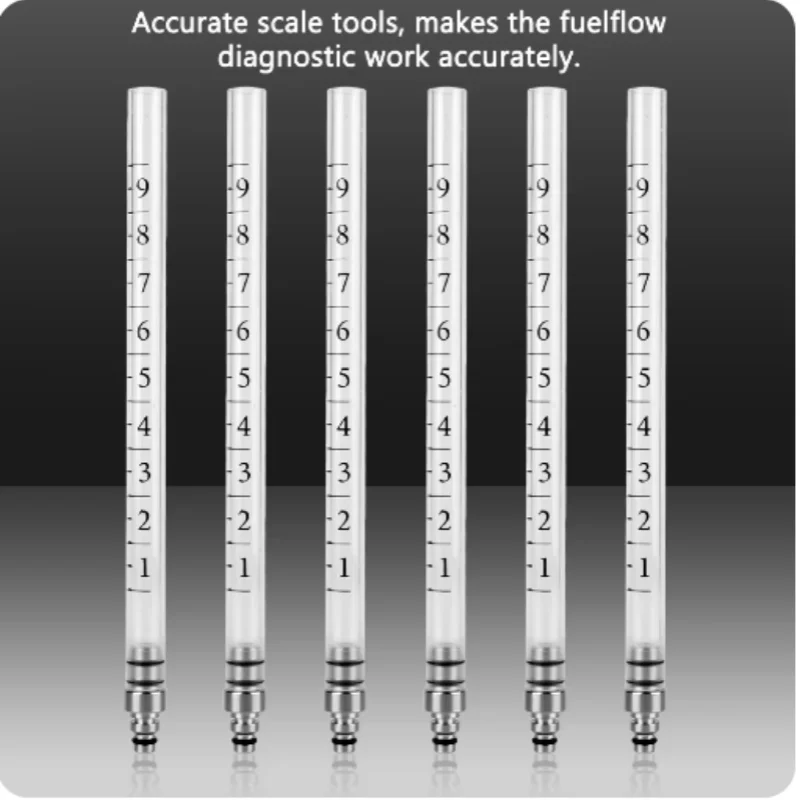 Common Rail Oil Return Flow Flow Test Tool Kit Diesel Injector Tester Auto Nozzle Fuel Injection Test Meter Adaptor Set