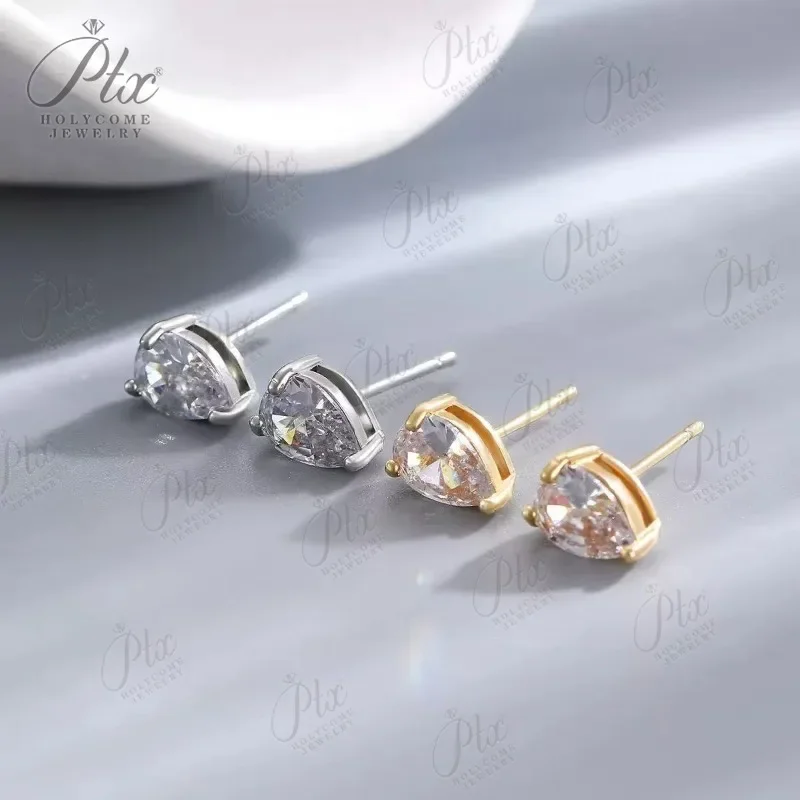 925 Silver 0.5-3CT Pear Shape Real Moissanite Earrings with Certificates Top quality Bridal Jewelry classical Daily Wear charms