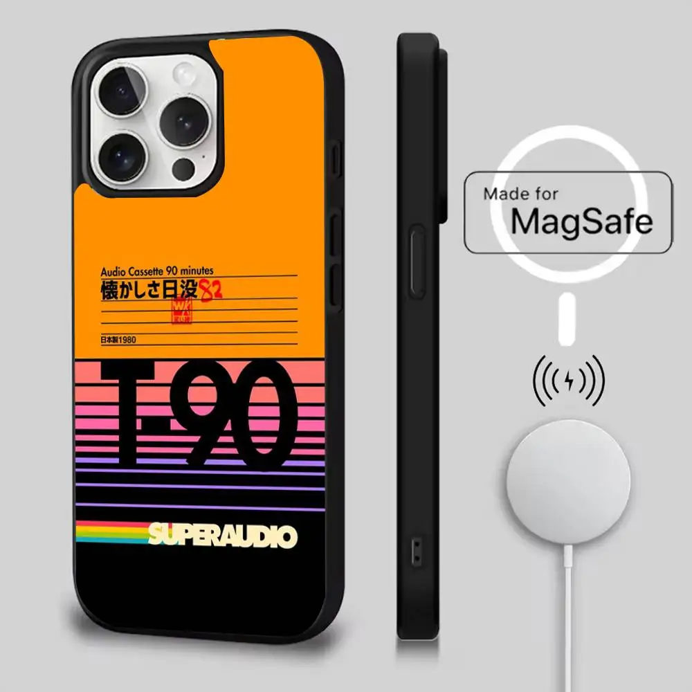 حافظة هاتف VHS Sakura Rewind لهاتف iPhone 17,16,15,14,13,12,11,Pro,Max,Plus,Mini,Air,SE شحن لاسلكي مغناطيسي جديد Magsafe