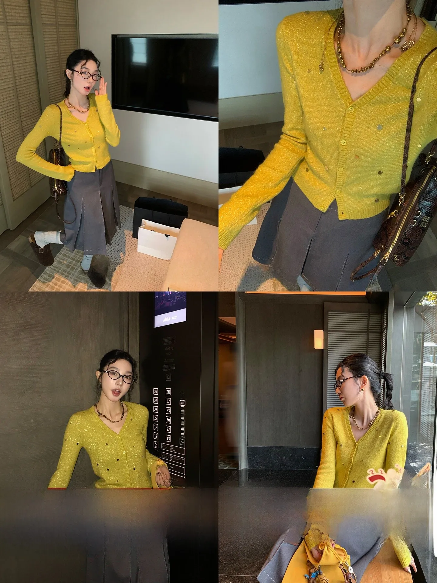 

Женский вязаный свитер Ele V-ne, новинка зимы, с длинными рукавами, винтажный кардиган для офиса, с эффектом «второй кожи»