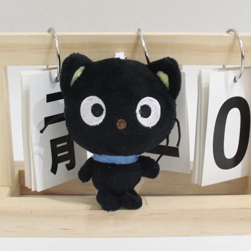 Nouveau 10CM Kawaii Sanrio Chococat peluche poupée porte-clés pendentif doux en peluche mignon dessin animé en peluche sac à dos pendentif cadeau d'anniversaire