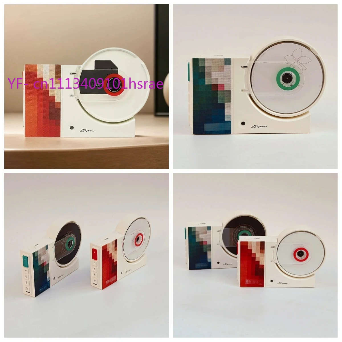 Retro Wall Mount CD Player with Remote Control, Bluetooth-Compatible Boombox Support USB AUX Input Home Music Audio Player