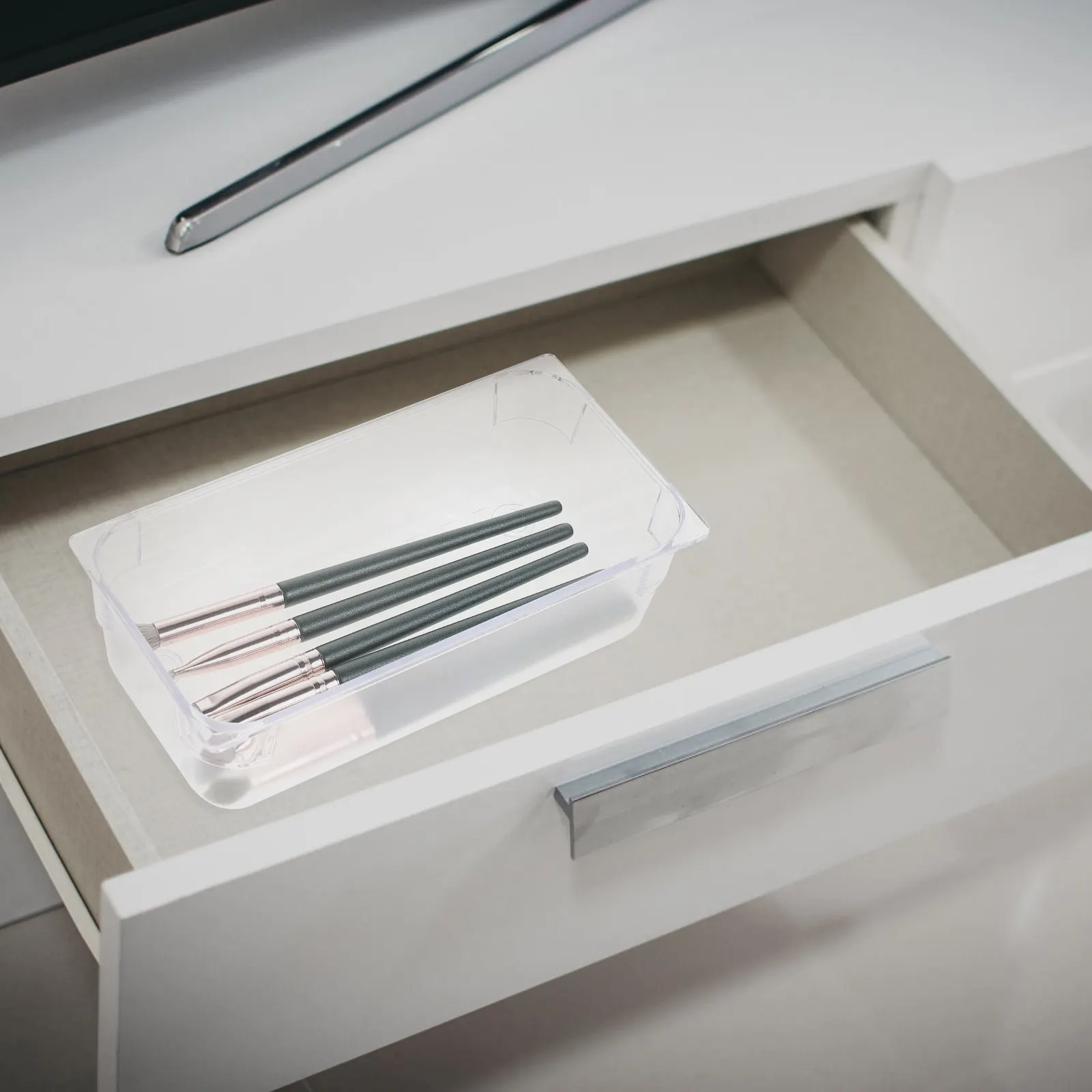 Acrylic Drawer Organizer Set with Rounded Corners – Space-Saving Sundries Sorting Box for Desk, Kitchen & Bathroom