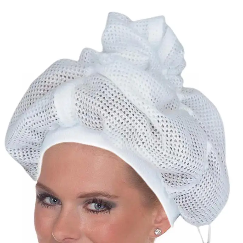 

Hair Plopping Net Adjustable Hair Bonnet Mesh Soulta Net Plopping Bonnet with Drawstring Reusable Processing Caps