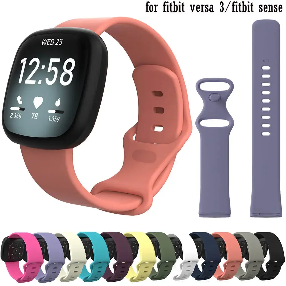 Silicone Accessories Strap For Fitbit Versa 3 4 /Sense 2 Wrist Band Wearable Sport Watchband bracelet Replacement belt