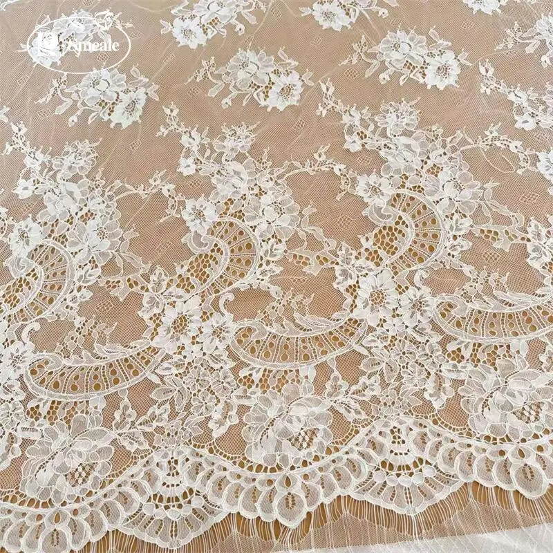 3Meter/lot Handmade Border Embroidery Lace Fabric Used for Bridal Wedding Dresses Sewing Supplies