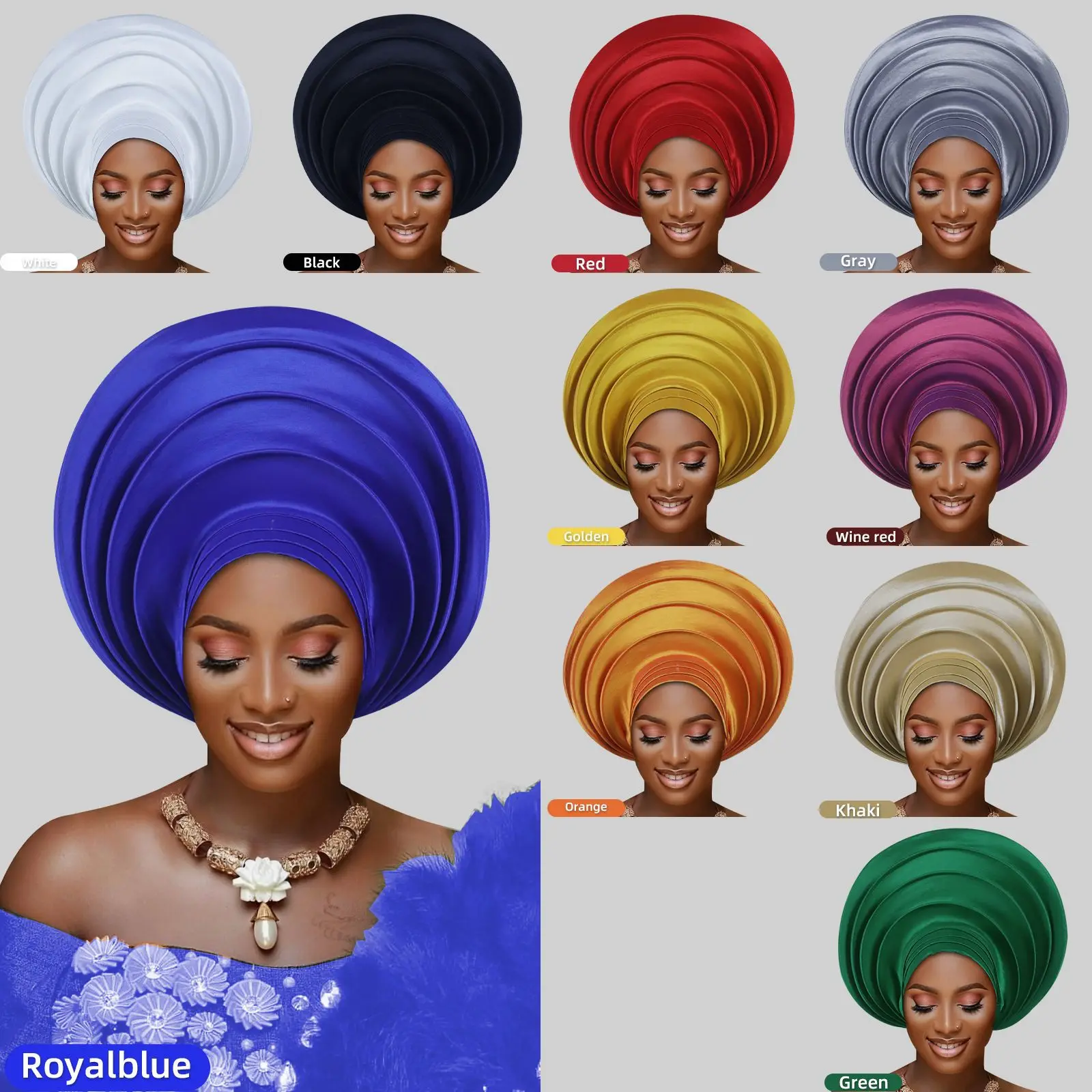 

New Turban Cap for Women Muslim Hijab African Auto Gele Headtie Nigeria Wedding Geles Bonnet Head Wrap Headwear Hat Already Made