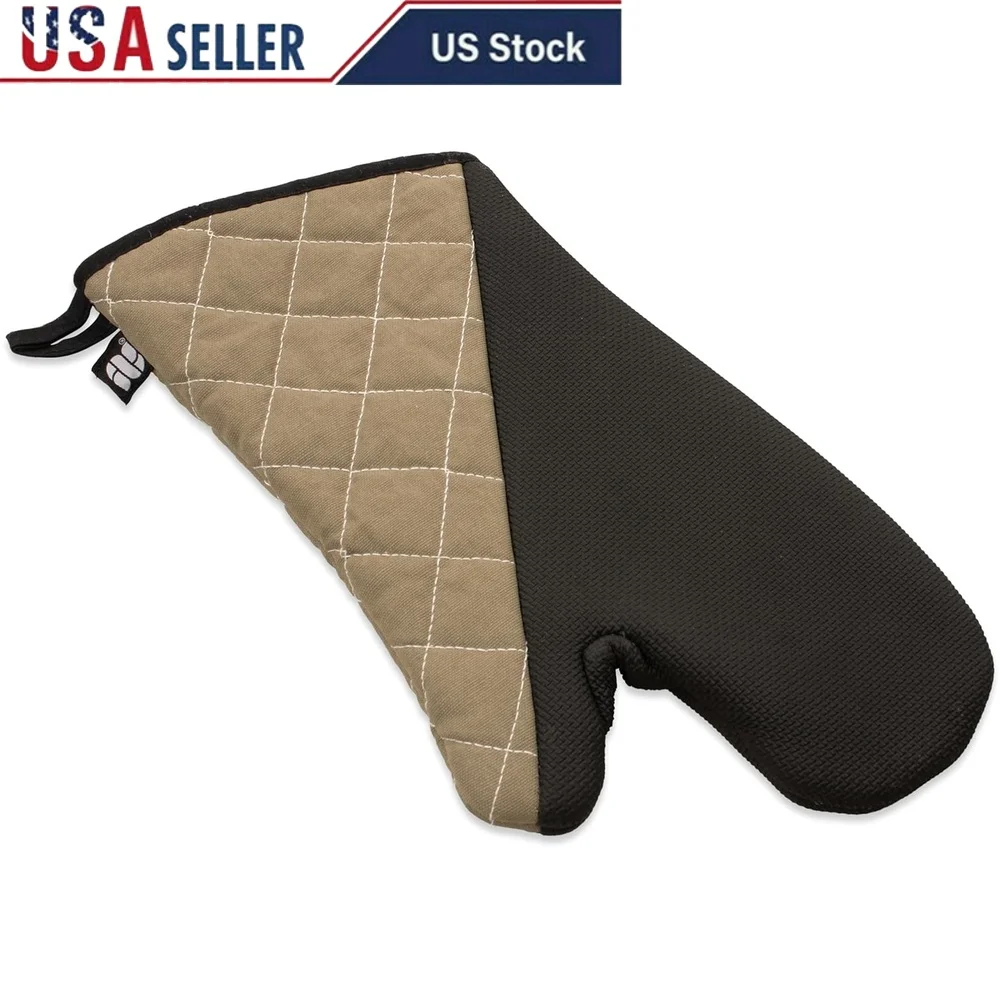 

Textured Neoprene Oven Mitt with Magnet Hanging Loop Ambidextrous Heat Protection Easy Clean Kitchenware Cooking Accessories