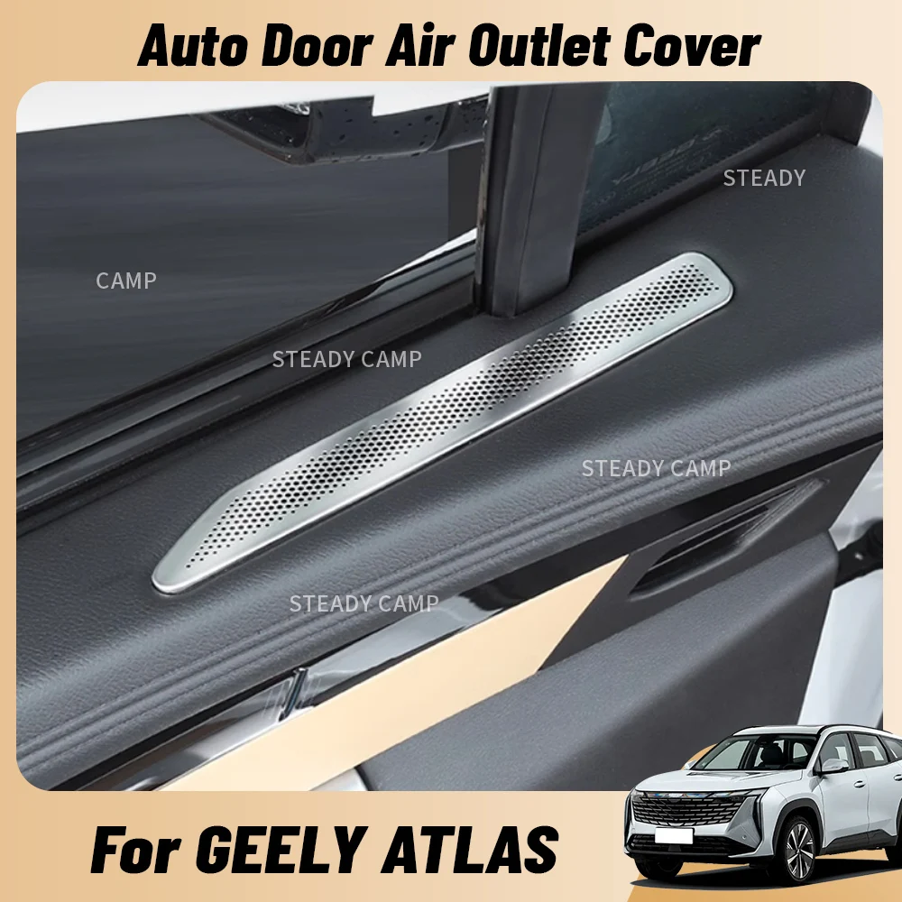 For GEELY ATLAS 2024 Auto Door Air Outlet Cover Air Vent Anti-blocking Stainless Steel Protector Decoration Accessories