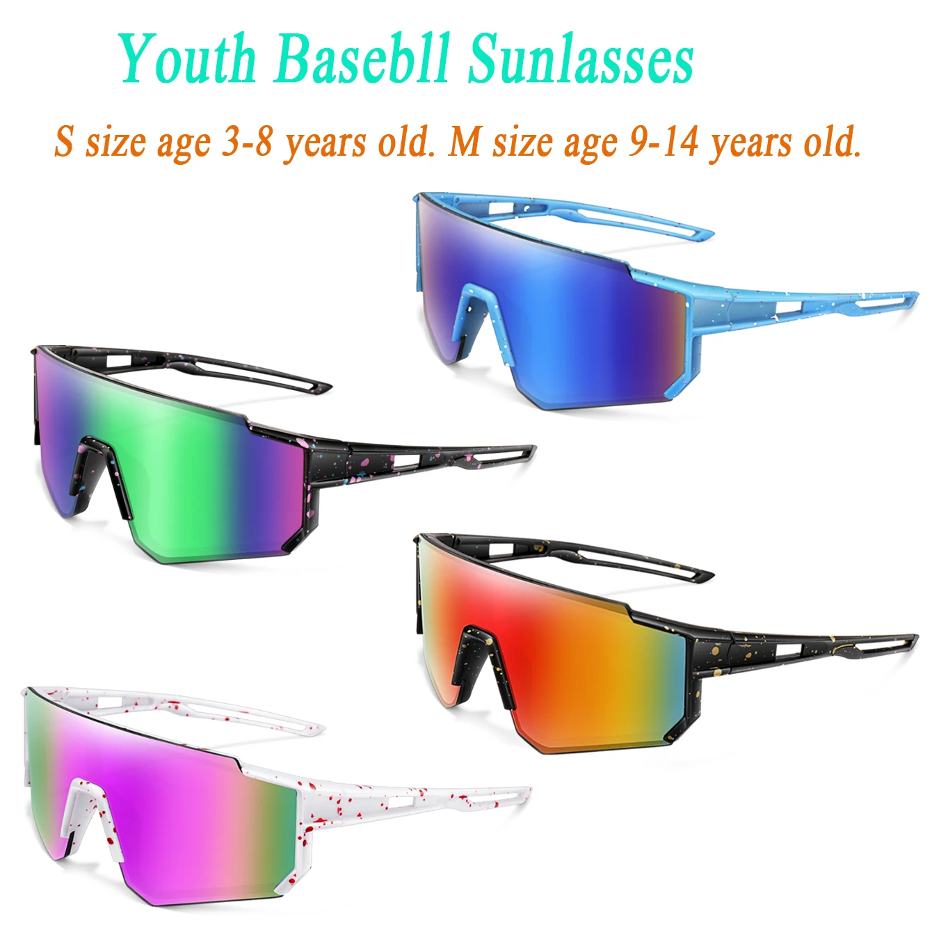 AliExpress POAT 6 Pairs Youth Sunglasses with UV Protection for Wholesale Goggles Retail age 9-14 Years Old Boy Girls Baseball Cycling Running