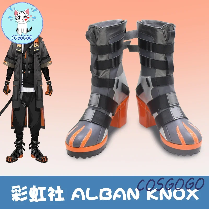 Game Vtuber NIJISANJI Nocytx Alban Knox Cosplay Shoes Boots Halloween Party Outfit PU Leather Women Men Anime