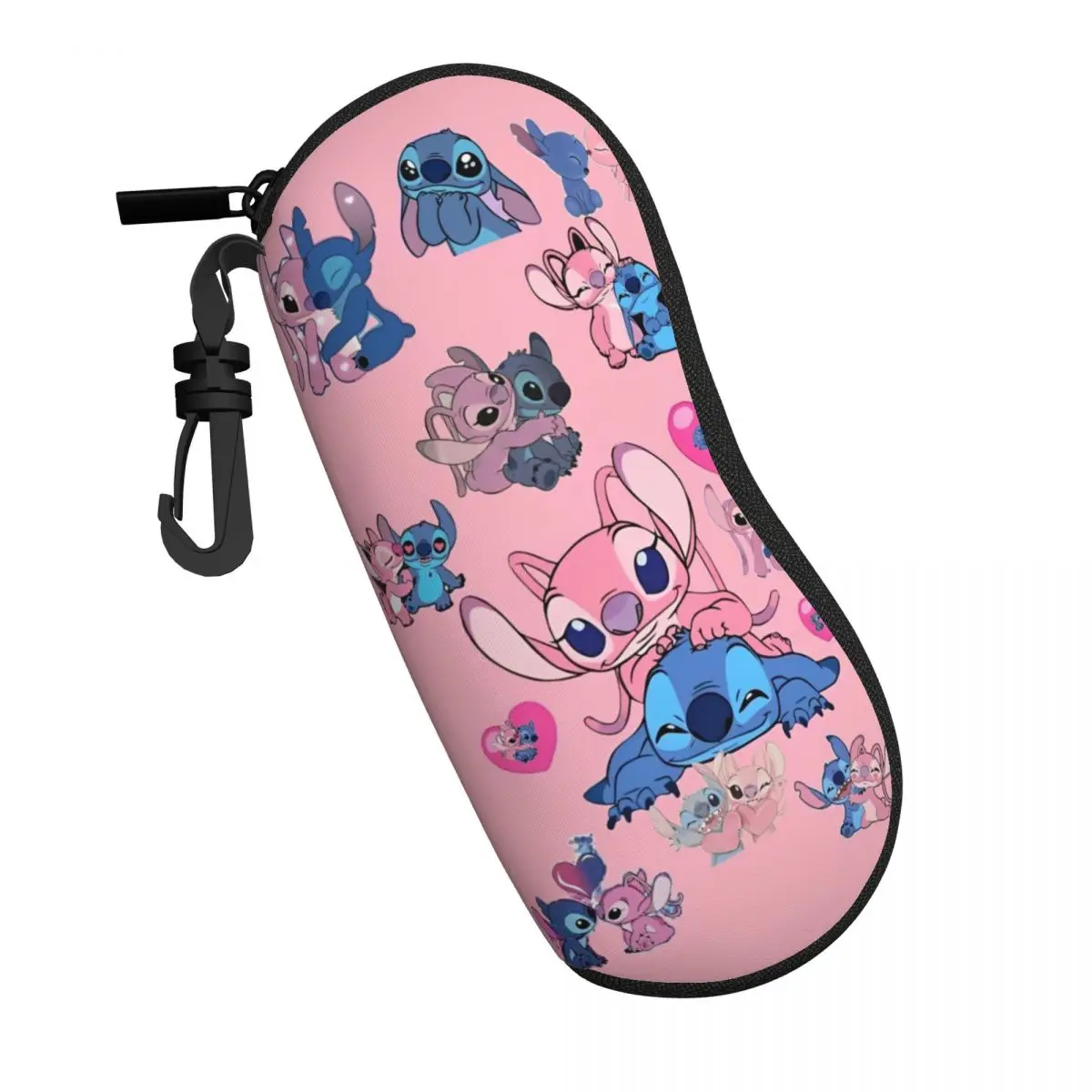 Kawaii Stitch And Angel Glasses Case Cartoon Comic Travel Sunglasses Case For Men Women Soft Eyewear Organizer Glasses Box