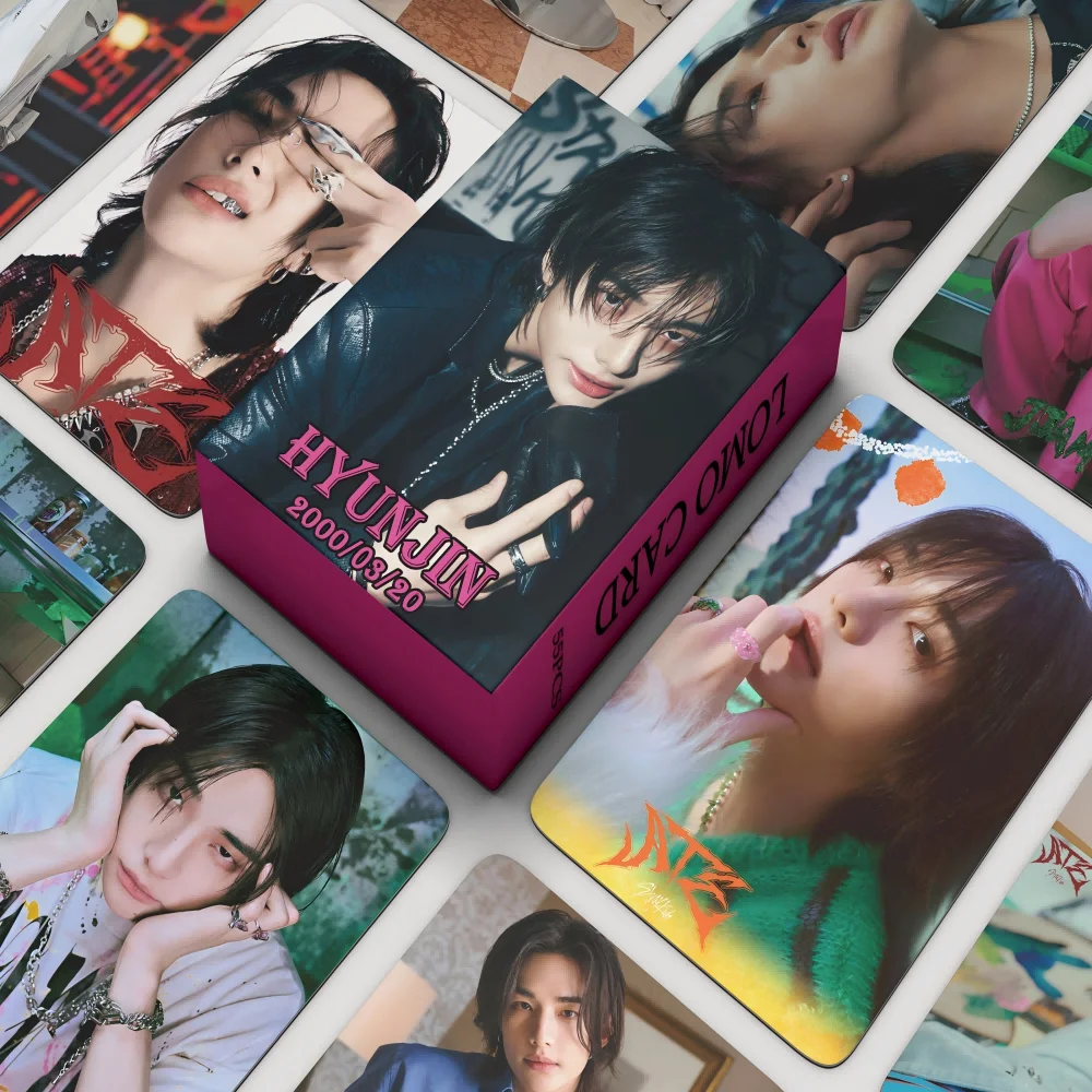 

Новые 55 фотокарточек Stray Kids SKZOO KPOP Хёнджин из нового альбома, новые фотографии знаменитостей-идолов, маленькие карточки LOMO, праздничный подарок