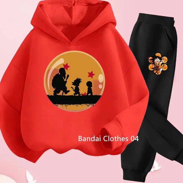 New Dragon Ball Hoodie Kids Spring Sportswear Boys and Girls Goku Sweatshirt Teenager Boy Girls Set Hoodie Pantsuit Children