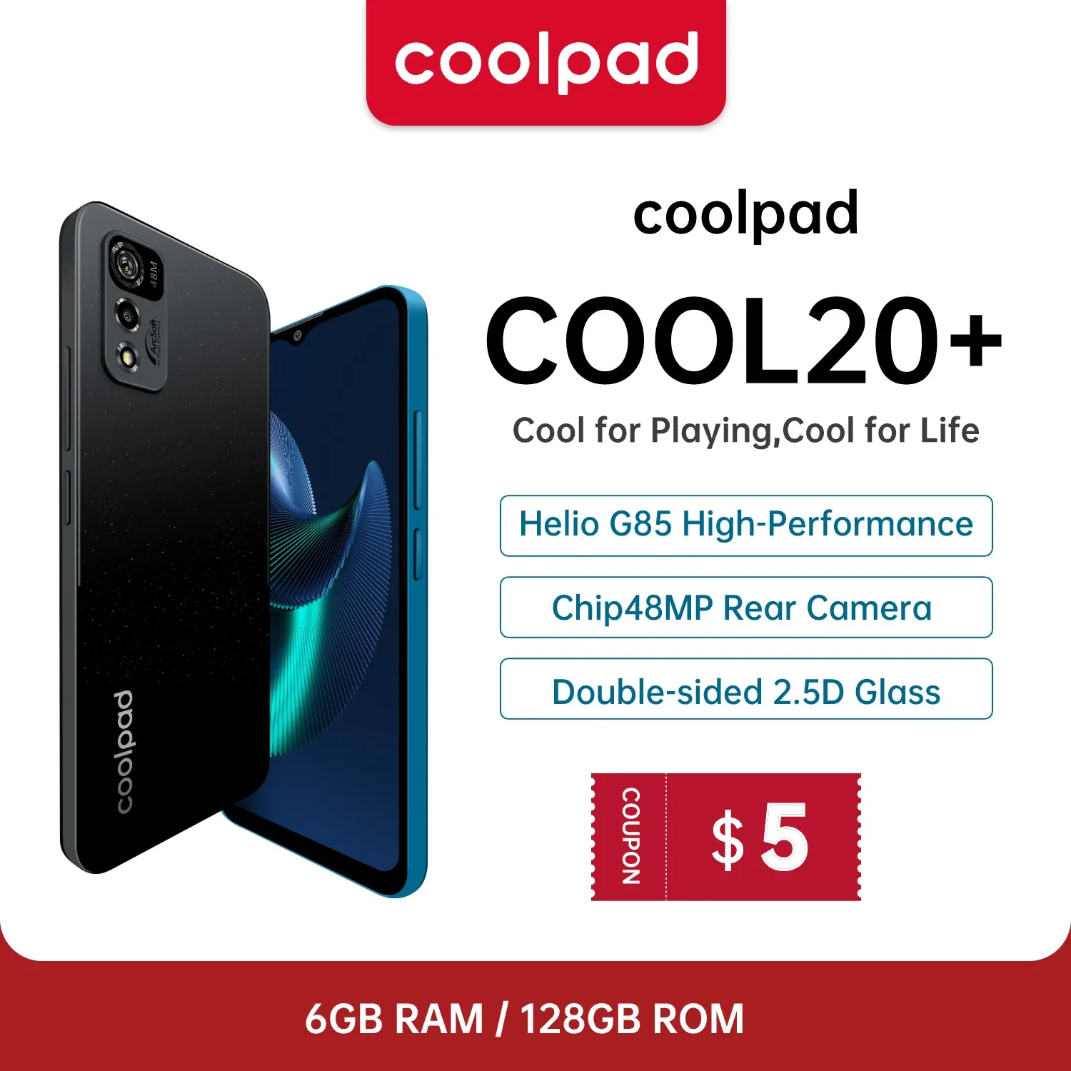 coolpad cool 20 mais smartphone android helio g85 4gb 64gb 48mp camera tripla bateria 4500mah dual sim 4g celular novo 01