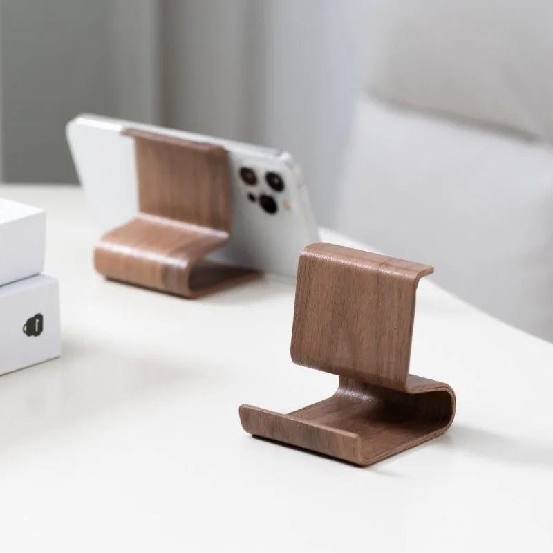 

2PCS Desktop Creative Tablet Phone Base Wooden Simple Wooden Lazy Wooden Portable Universal Stand