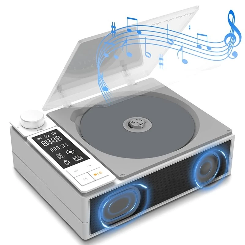 T23C Retro Disc Music Machine HIFI Clear Sound Quality Multifunctional Album CD Player Built-In Bluetooth Speaker Support