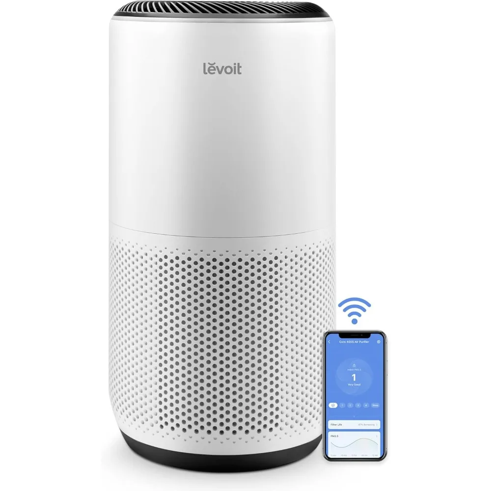 Air Purifiers for Home Large Room Up to 1980 Ft² in 1 Hr With Air Quality Monitor, Smart WiFi and Auto Mode, 3-in-1 Filter