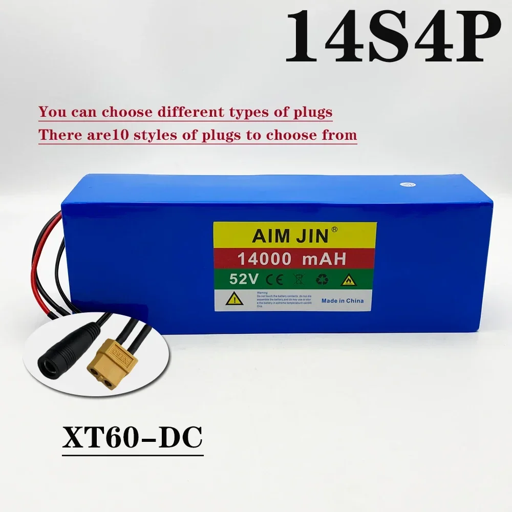

52V 14S4P battery pack 14000mah 18650 Lithium Battery with BMS for Balance Car, Bike, Scooter, Tricycle