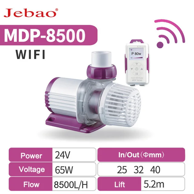 Jebao MDP DCS 2000-20000L/H DC-pomp, waterdispenser, golfmaker, inverter, onderwaterpomp met WiFi voor aquarium.