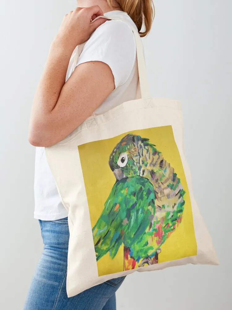 

Yellow Preening Conure Tote Bag shopper bag woman custom canvas bag Women's shopping cute tote