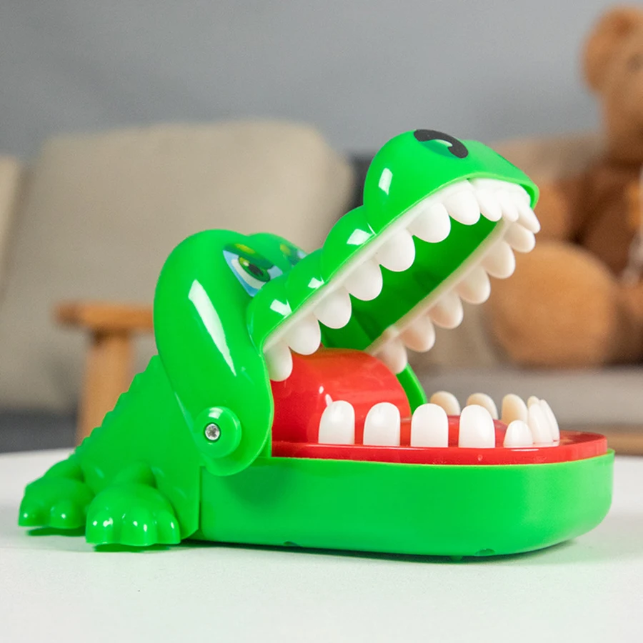 Funny Crocodile Bite Game, Press Teeth Pop-Up Toy, Interactive Surprise Reaction Game for Kids and Parents