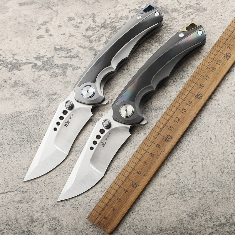 

YANGE006 Foldable ELMAX Blade Titanium Alloy Handle Outdoor Camping Survival Fishing Tactical Hunting Knife EDC Tool Knife