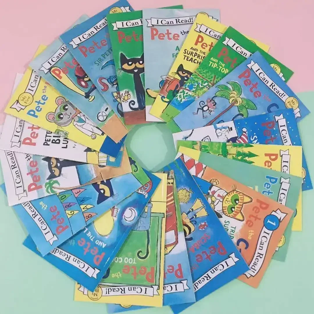 

24 тома Pete The Cat, я могу читать в подарочной упаковке, английская книжка с картинками, английская книга, детские книжные книги с картинками