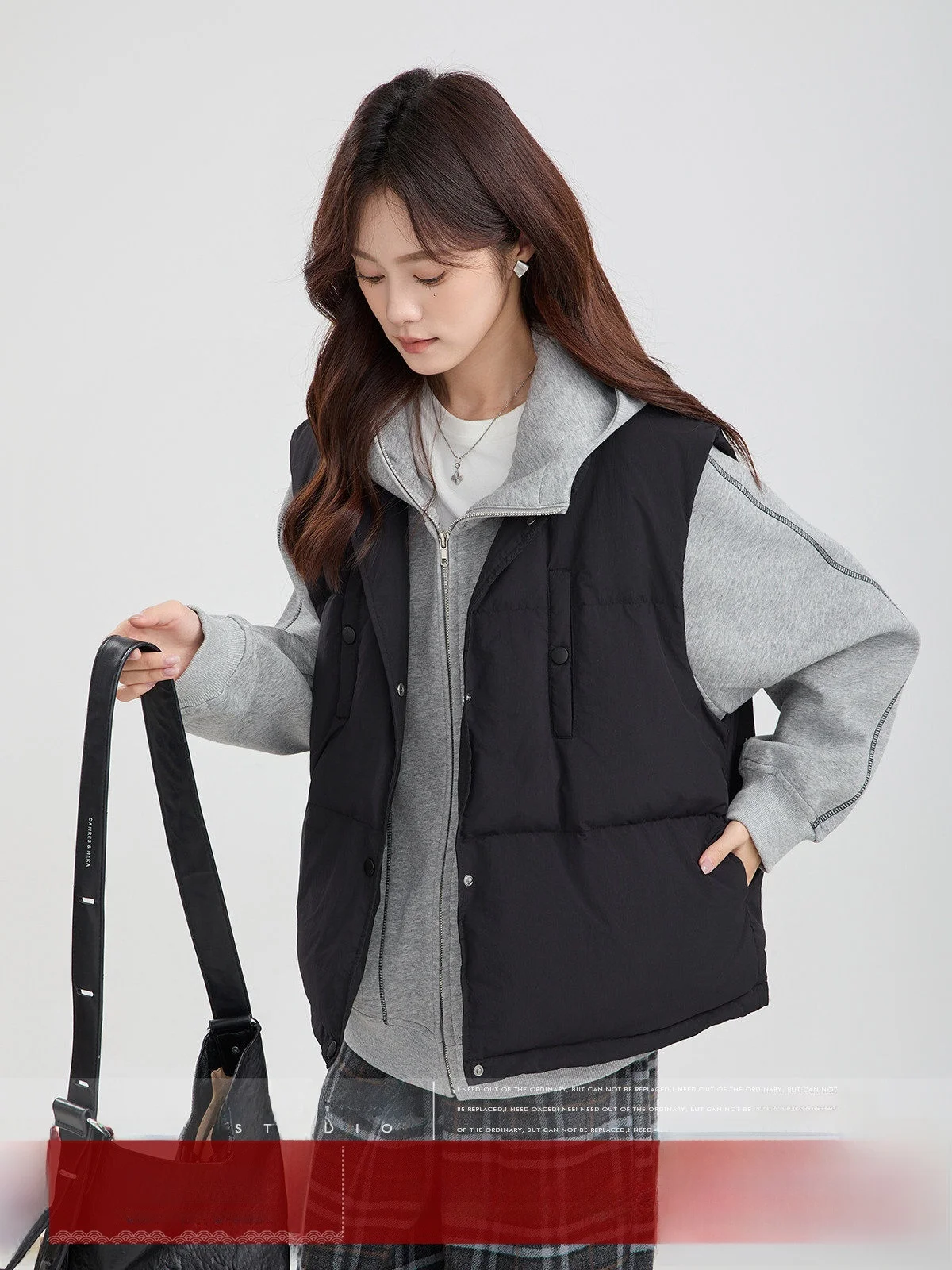 

Bla Faion ort Versatile down Vest Women's 2025 Autumn Winter Small Size Svel Layering Vest Commute Sle Buttoned...