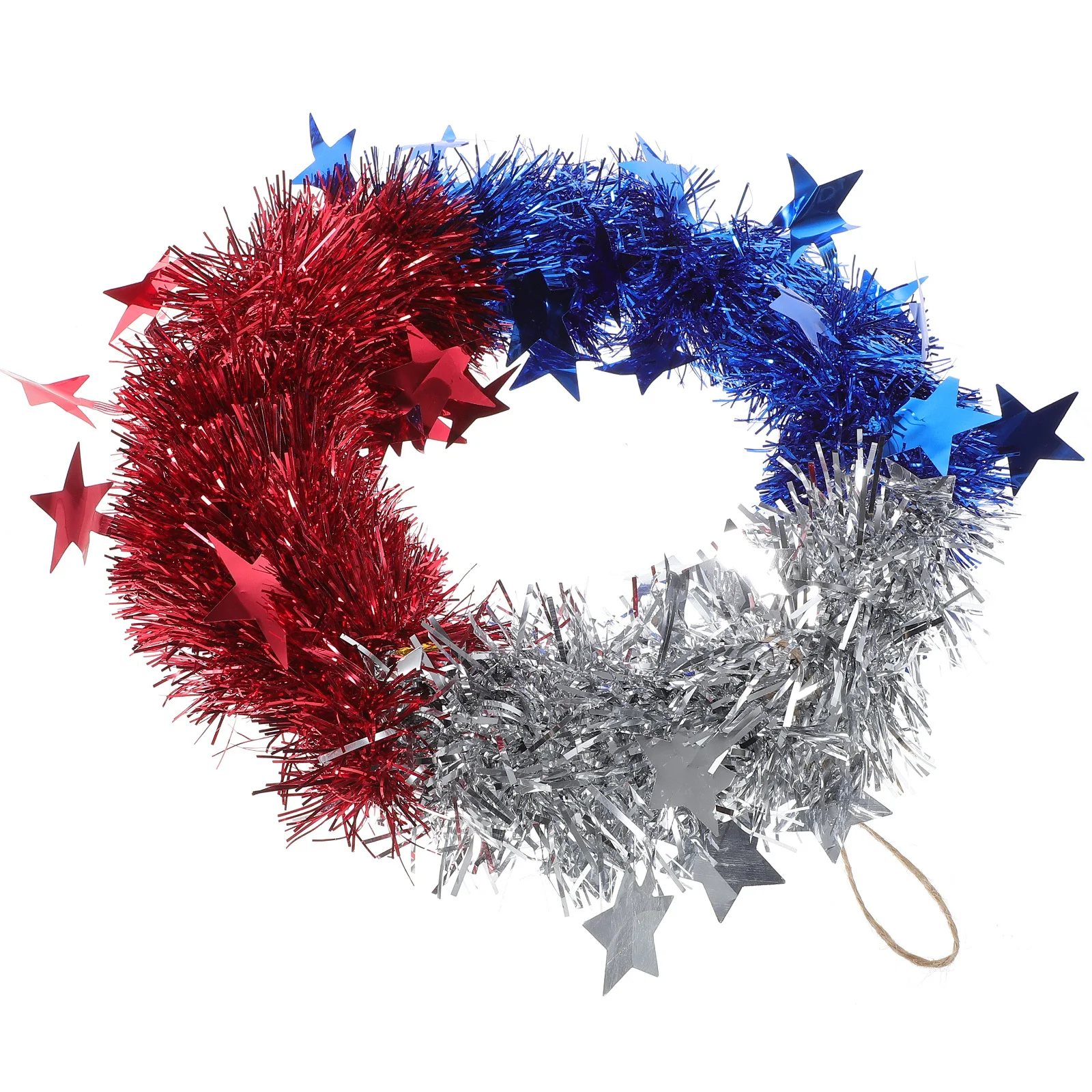 

4th of July Door Wreath Red White Hanging Decor Front Entryway Garden Indoor Outdoor Patriotic Ornament