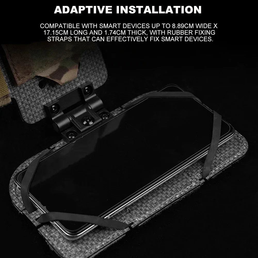 Hunting Vest Chest Phone Navigation Board Molle Pouch Chest Rig Phone Holder Foldable Outdoor Map Case Airsoft Gear