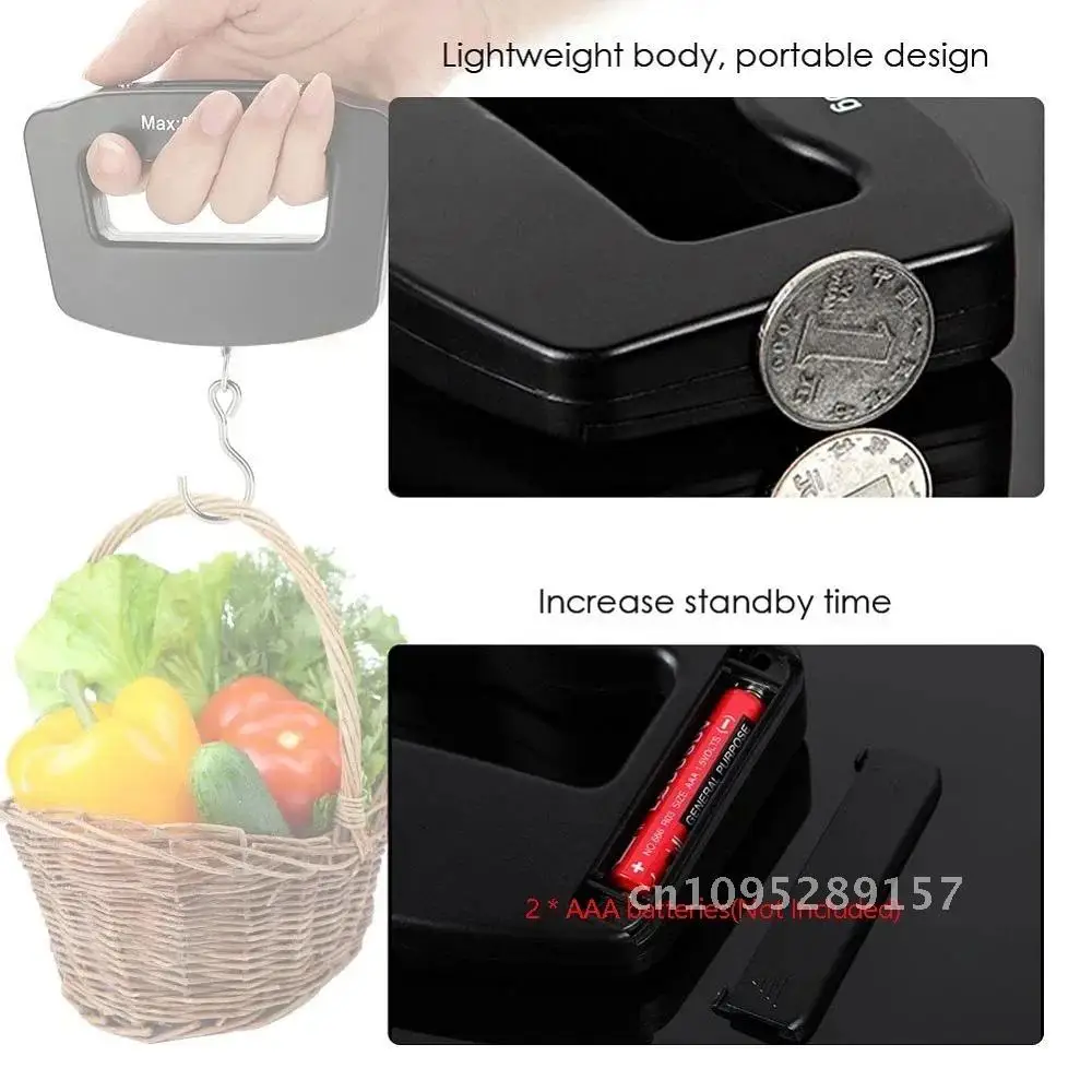 Luggage Scales Portable 50kg/10g Hanging Scale Digital Scale Maleta Scale Weights Bascula Pocket Fishing Electronic BackLight