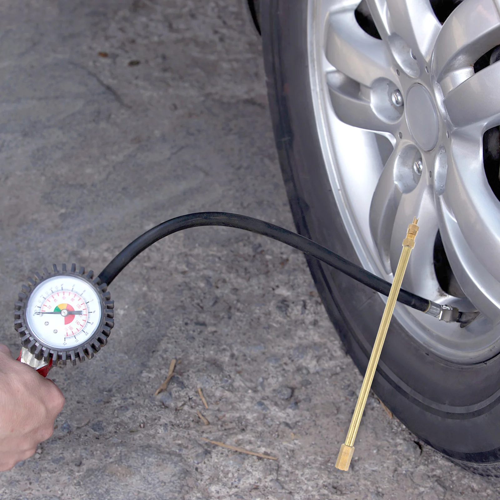 

Tire Valve Stem Extender 200 Mm Golden Universal For Car Truck Motorcycle Rv Bicycle Dual Wheel Extension Rod Repair Tool