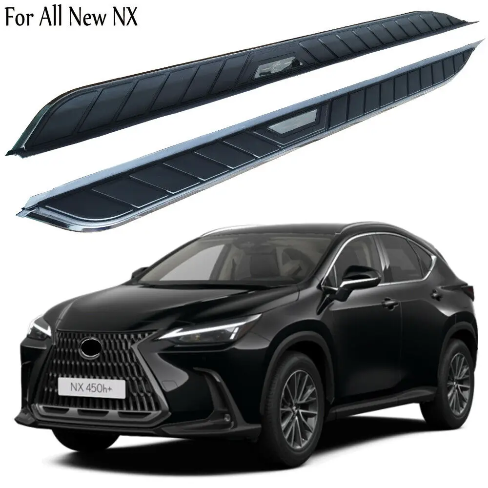 2Pcs Aluminium Stainless steel side step fits for Lexus NX450H NX350 NX Fixed 2022+ Running Board Side Step Nerf Bar Stairs