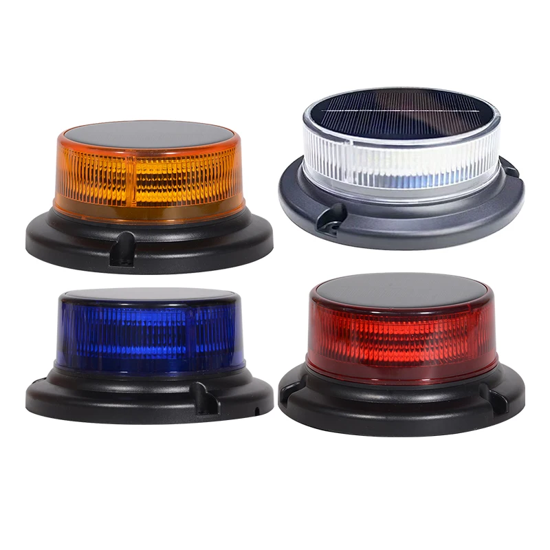 Car Solar Rechargeable LED Emergency Night Warning Signal Light Rotating Flashing Beacon Magnetic Battery Trucks Lamp Waterproof