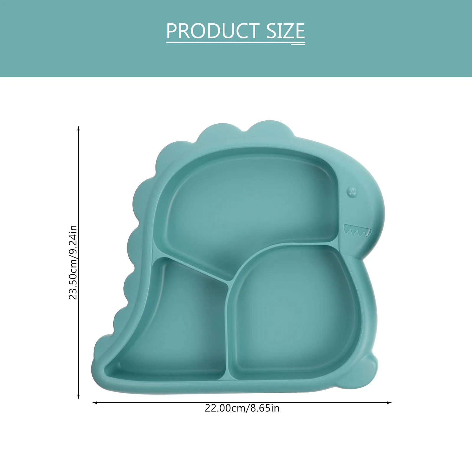 مجموعة واحدة من أطباق الأطفال والوعاء بتصميم مقسم على شكل ديناصور لطيف للأطفال الصغار أدوات مائدة آمنة غير قابلة للانزلاق #4