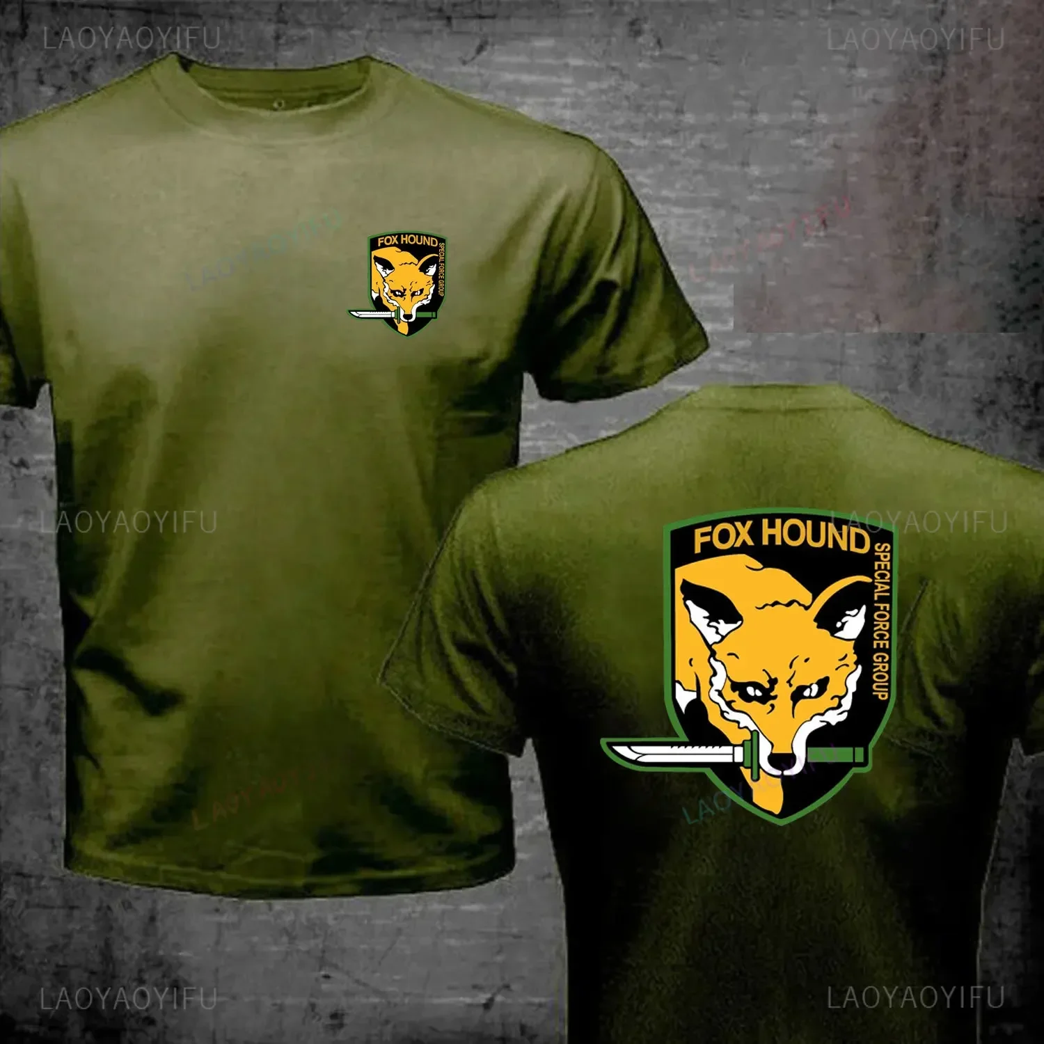 The Metal Solid Snake 5 V Foxhound Special Force Group Fox Hound Cotton T-Shirt Hot Selling Fitness Clothing Print Tee Shirts