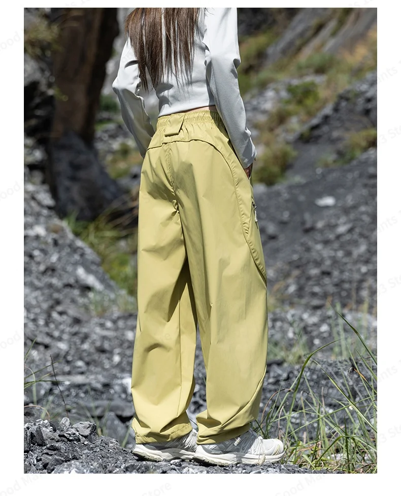 Herbstliche Koreanische Patchwork-Hose, Wind- und Wasserdicht, für Outdoor-Wanderungen und Freizeit, für Damen und Herren, Gerade Geschnittene Weite Sport-Hose – Detail 20