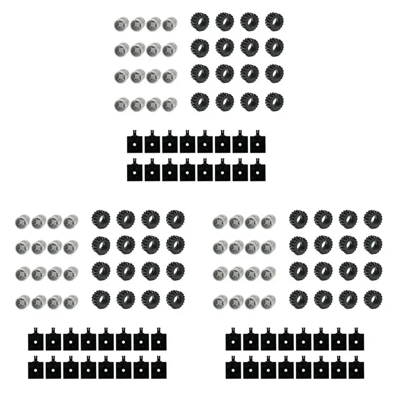 

WOWFU-144PCS Mini Wheel Axles Pack Block Car Accessories Tyre Hub Classic Building Bricks Children DIY Blocks For Kids