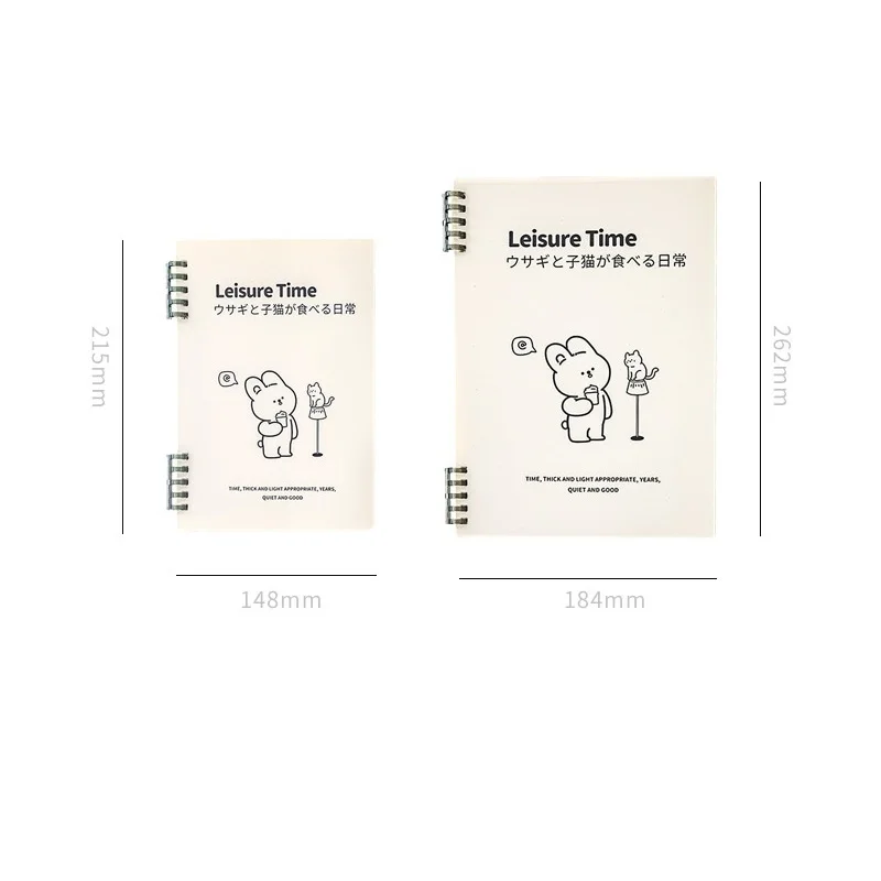 Leisure Time Loose Leaf Notebook Cartoon Cover A5 B5 Size 60sheets Line Paper Diary Memo Book Office School A7321