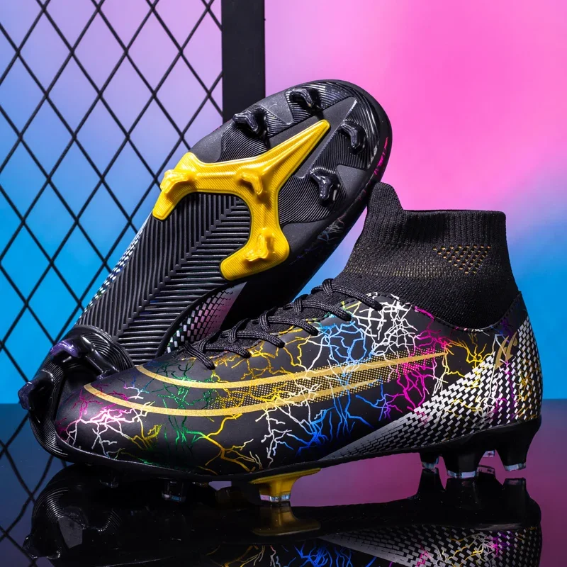 

Men’s Soccer Shoes Cleats Football Boots Professional Training Outdoor Indoor Sneaker High-Top Spike Breathable Athletic