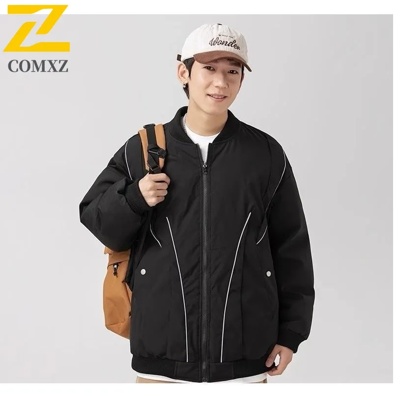 

COMXZ 2025 осенняя мужская повседневная куртка, модная свободная посадка, универсальное легкое пальто, модная легкая ветровка для улицы