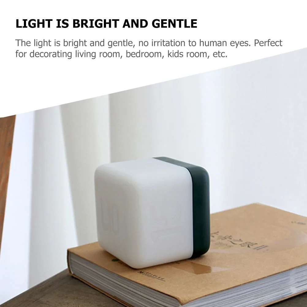 

Cube Shaped Night Lamp Rechargeable Bedside Light Flips Timer Night Light USB Charging Table Lamp Soft Eye Protection Lighting