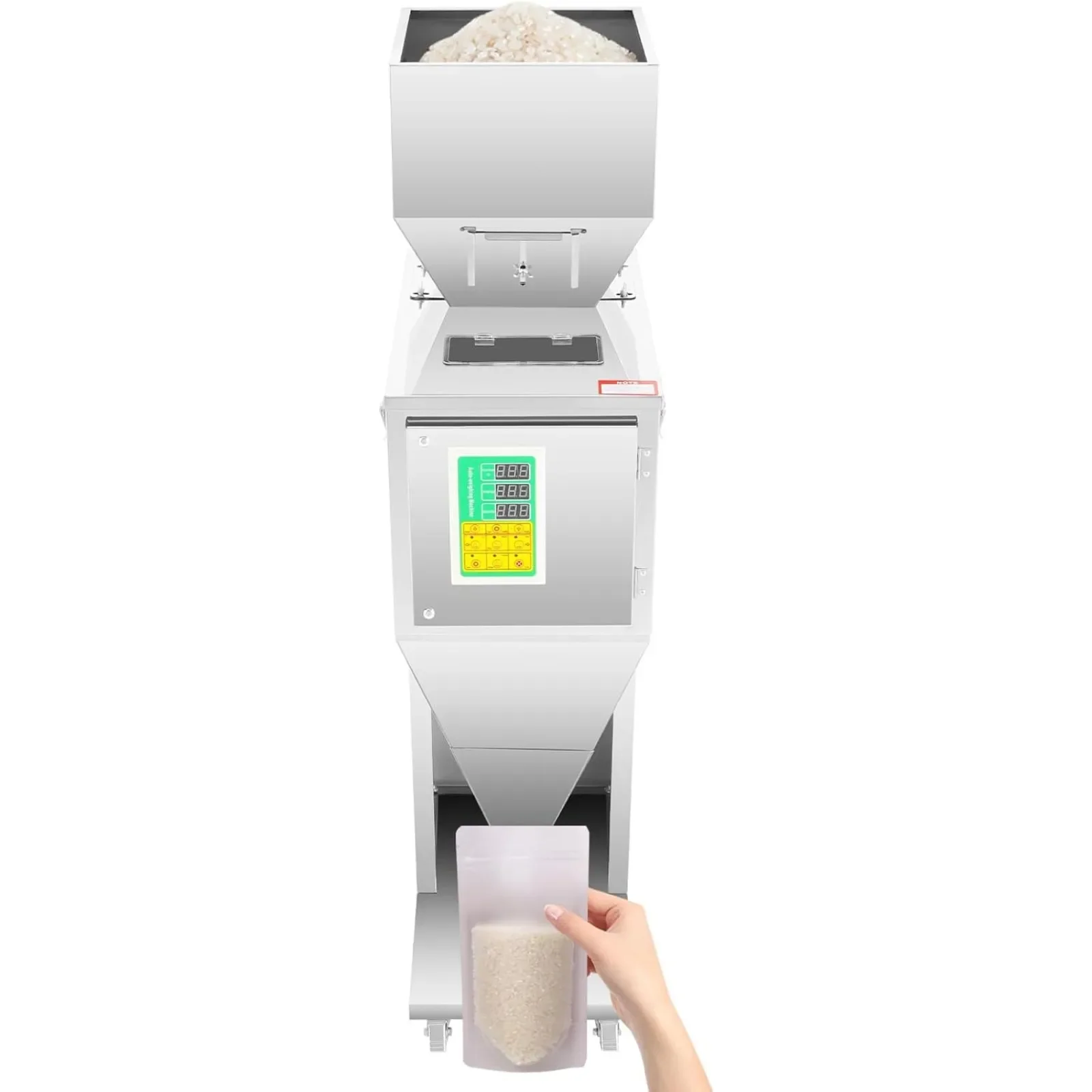 

Particle Filling Machine, 10-999g/0.02-2.2 lbs, Automatic Powder Filling Machine, Stainless Steel Powder Particle Dispenser