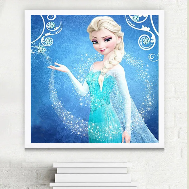 

5D Diamond Painting Cartoon Princess Elsa Full Drill DIY Sticking Drill Embroider Room Decoration Draw Handiwork Material Pack