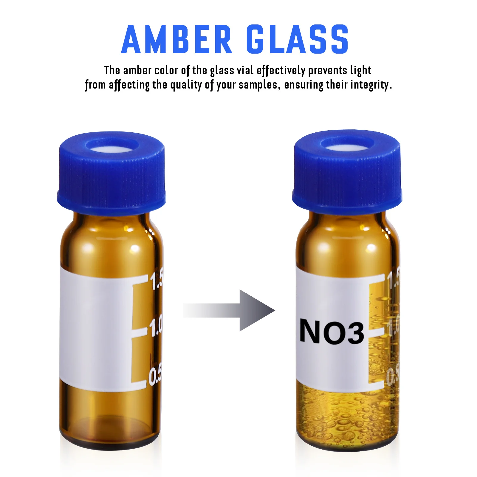 

100Pcs Amber Bottles Sampling Vials Graduated Design Glass Vials Caps Small Glass Bottles Bulk Vial with Lids Pads