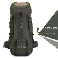 70L large capacity nylon camping backpack with aluminum bracket, rainproof travel bag,outdoor hiking bag,mountaineering backpack